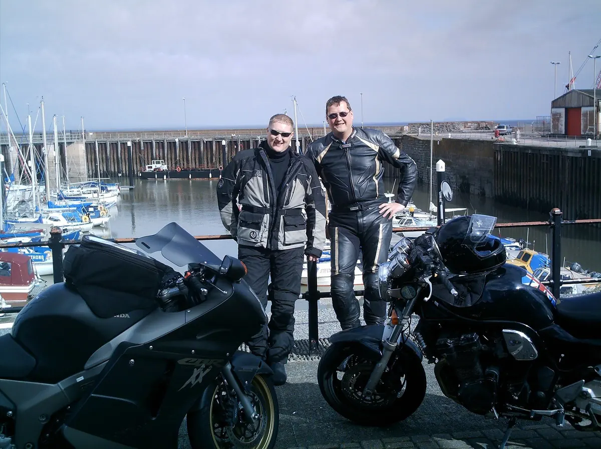Riding buddies by the harbour